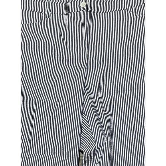 Anne Klein Pants 16 NWT High‎ Waist Striped Seersucker Preppy Summer Lightweight - Picture 4 of 5